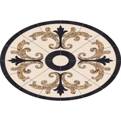 Floor marble medallion Texas star tile mosaic 24 crema marfil Medallion US 