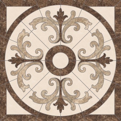 Barcelona Square Medallion - Emperador Dark