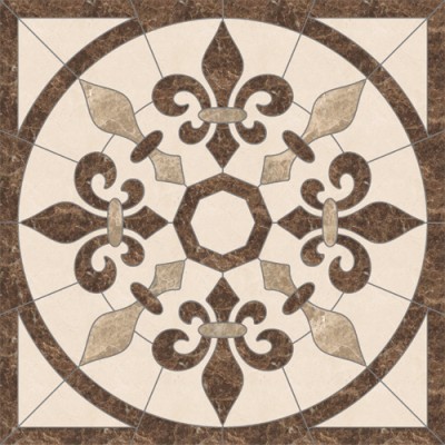 Bordeaux Square Medallion - Emperador Light