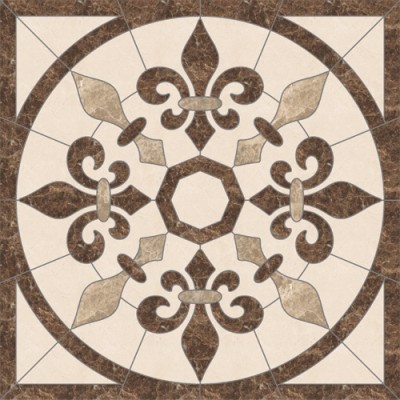 Bordeaux Square Medallion - Emperador Light