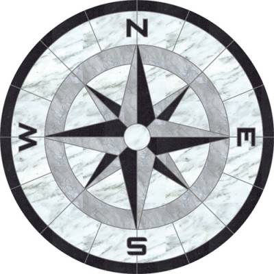 Compass Round Medallion - Temple Gray