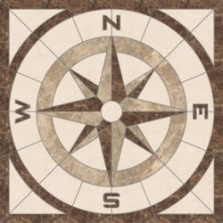 Compass Square Medallion - Emperador Dark