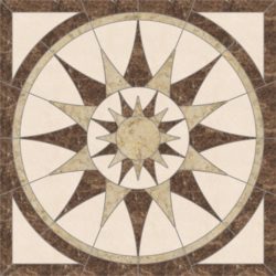 Jasmine Square Medallion - Emperador Dark