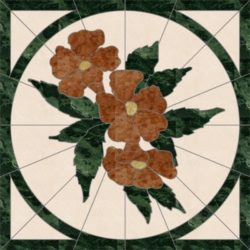 Flower Square Medallion - Rosa Verona