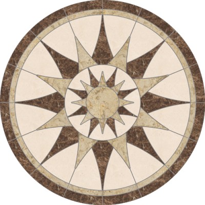 Jasmine Round Medallion - Emperador Dark