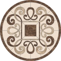 Kashmir Round Medallion - Emperador Dark