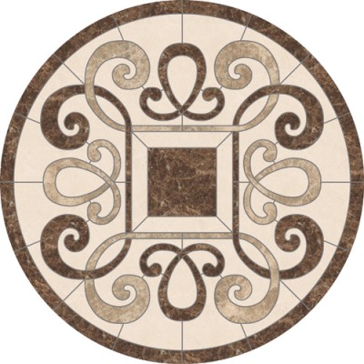 Kashmir Round Medallion - Emperador Dark