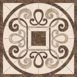 Kashmir Square Medallion - Emperador Dark