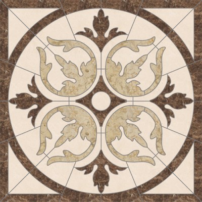 Renaissance Square Medallion - Emperador Dark