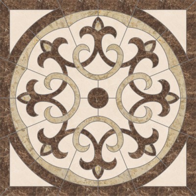 Savannah Square Medallion - Emperador Dark