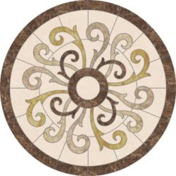 Scroll Works Round Medallion - Giallo Realle