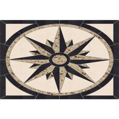 Starburst Rectangle Medallion - Absolute Black