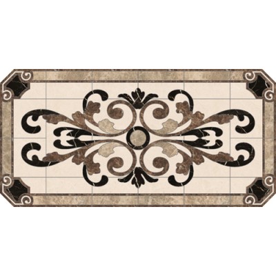 Venetian Rectangle Medallion - Emperador Dark