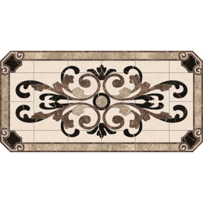 Venetian Rectangle Medallion - Emperador Dark