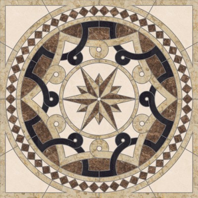 Cartesian Square Medallion - Champagne Gold